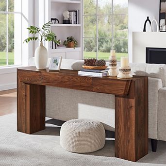 Modern 63" Console Table, Entryway Table with Storage, Wood Sofa Table for Hallway, Living Room