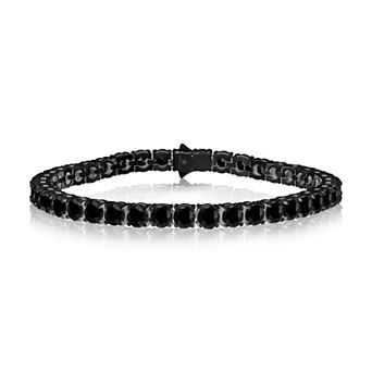 Men's Metallo Stainless Steel Round Cubic Zirconia Tennis Bracelet