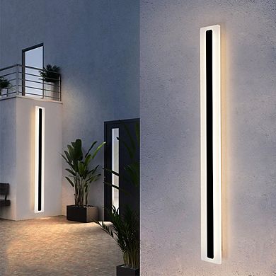 35.4in Linear Outdoor Wall Light Hardwired Black 18W Integrated LED 3000K IP65 for Patio