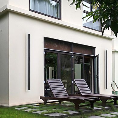 35.4in Linear Outdoor Wall Light Hardwired Black 18W Integrated LED 3000K IP65 for Patio