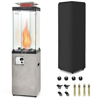 41,000 BTU Gray Propane Patio Heater with Metal Hood