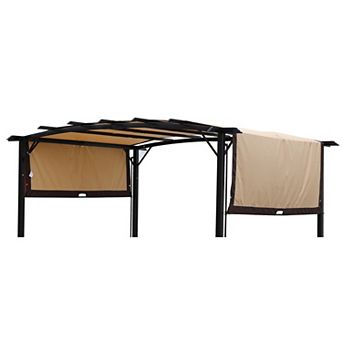 12x9ft Canopy Replacement Top, Polyester Waterproof UV-Resistant Awning for Curved Pergola Structure