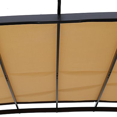 12x9ft Canopy Replacement Top, Polyester Waterproof UV-Resistant Awning for Curved Pergola Structure