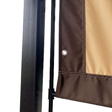 12x9ft Canopy Replacement Top, Polyester Waterproof UV-Resistant Awning for Curved Pergola Structure