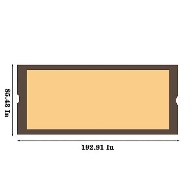 12x9ft Canopy Replacement Top, Polyester Waterproof UV-Resistant Awning for Curved Pergola Structure