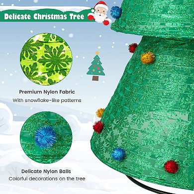 Pop-Up Christmas Tree with 200 Warm White LED Lights for Indoor & Outdoor Use