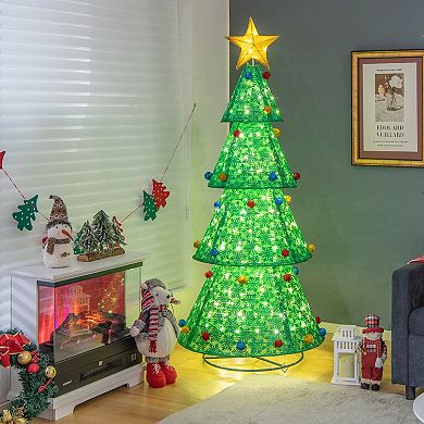 Pop-Up Christmas Tree with 200 Warm White LED Lights for Indoor & Outdoor Use