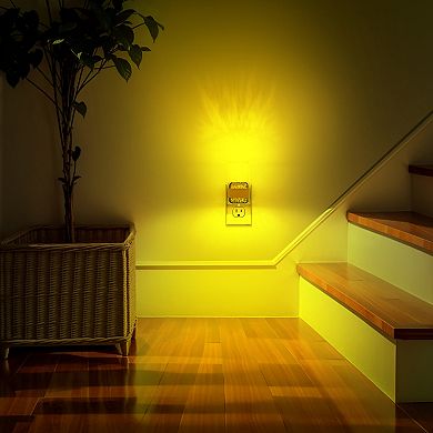 1W Acrylic Column Plug in Integrated LED Night Light with Light RGB and 2700K Glow Black 2 Pack