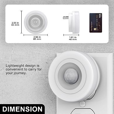 0.6W Plug in Motion Sensor Integrated LED Night Light White Ice Blue 2 Pack