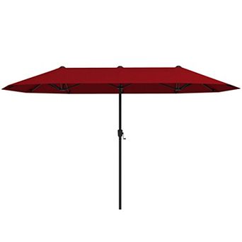 13 FT Large Patio Umbrella Outdoor Double-Sided Table Market Umbrella with Crank Handle
