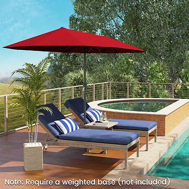 13 FT Large Patio Umbrella Outdoor Double-Sided Table Market Umbrella with Crank Handle