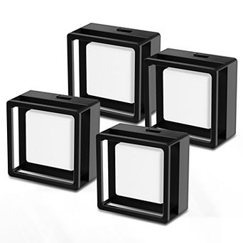 1W Plug In LED Night Light, Warm White 3000K, Small Black Housing, Dimmable, Light Sensor, 4 Pack