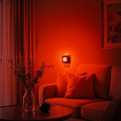 1W Integrated LED Dimmable Plug In Night Light Red Dusk to Dawn 2 Pack