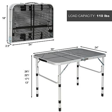 Aluminum Grill Table with Iron Mesh Top