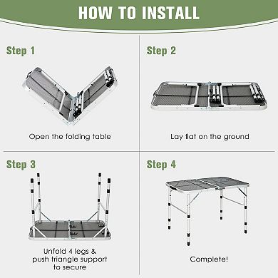 Aluminum Grill Table with Iron Mesh Top