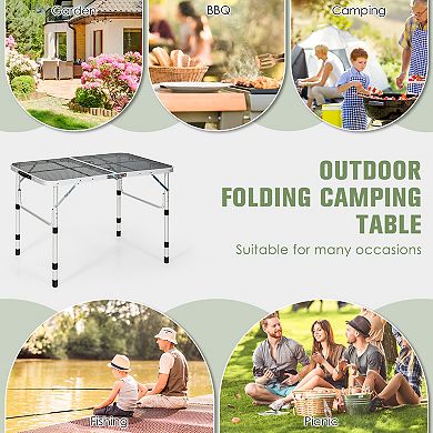 Aluminum Grill Table with Iron Mesh Top
