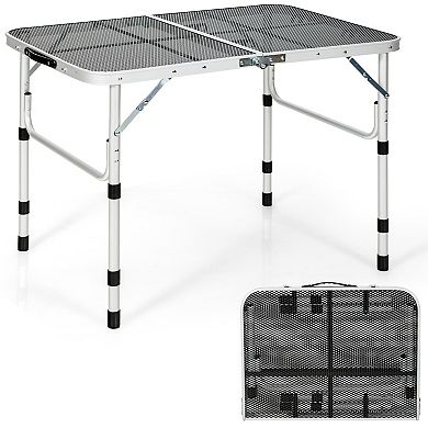 Aluminum Grill Table with Iron Mesh Top
