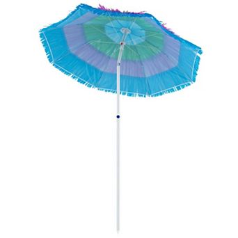 6 FT Tiki Thatched Patio Beach Umbrella with Push Button Tilt Carrying Bag
