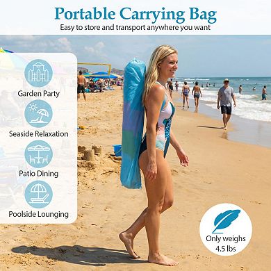 6 FT Tiki Thatched Patio Beach Umbrella with Push Button Tilt Carrying Bag