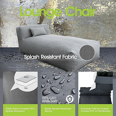 Evita 1.8m Outdoor Chaise, Waterproof Olefin Fabric with Removable Washable Cover