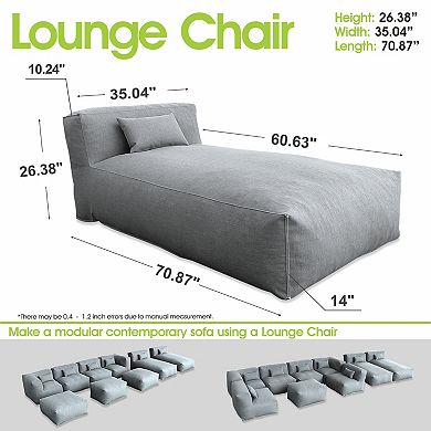 Evita 1.8m Outdoor Chaise, Waterproof Olefin Fabric with Removable Washable Cover