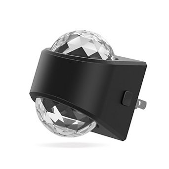2W Integrated LED Plug In Night Light Color Changing Diamond Lens Projection Up and Down Beam 1 Pack
