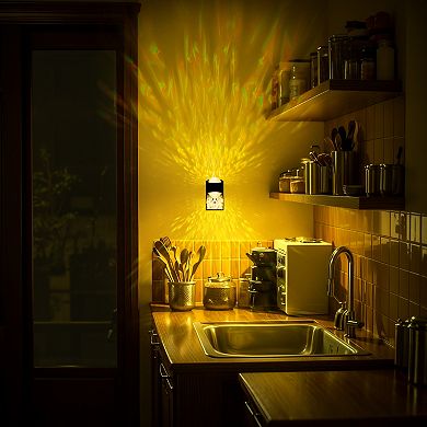 2W Integrated LED Plug In Night Light Color Changing Diamond Lens Projection Up and Down Beam 1 Pack