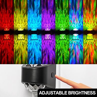 2W Integrated LED Plug In Night Light Color Changing Diamond Lens Projection Up and Down Beam 1 Pack