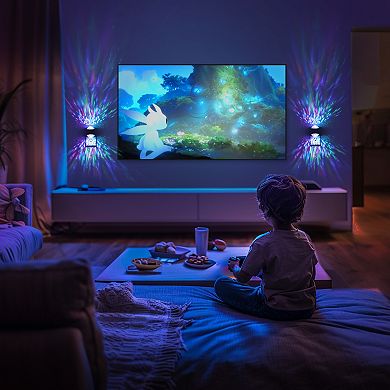 2W Integrated LED Plug In Night Light Color Changing Diamond Lens Projection Up and Down Beam 1 Pack