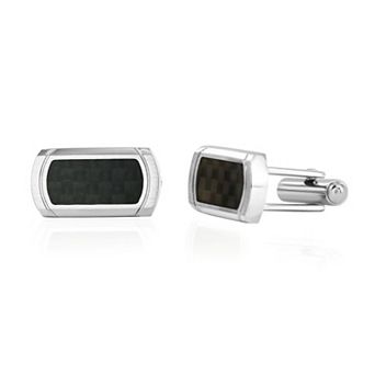 Men's Metallo Stainless Steel Carbon Fiber Cuff Links