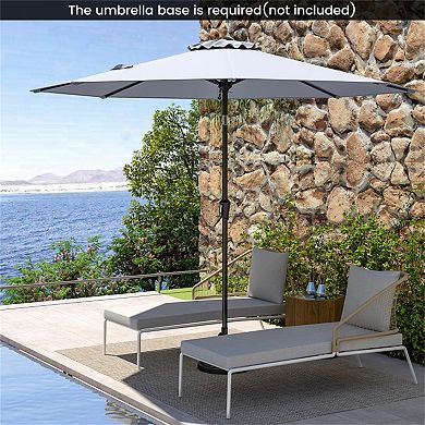9 FT Outdoor Market Patio Table Umbrella Push Button Tilt Crank Lift-gray