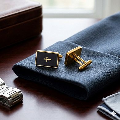 Men's Metallo Stainless Steel Cross Cuff Links