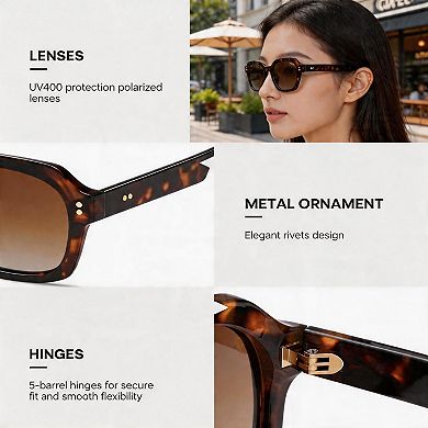 Kaelin Home Retro Thick Polarized Aviator Sunglasses