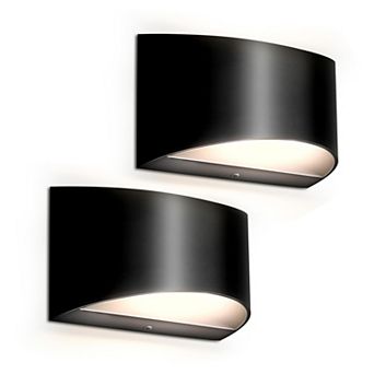 7.9 in Rechargeable Arc Wall Light 2 Pack Matte Black Remote Dimmable 3CCT Timer Night Light