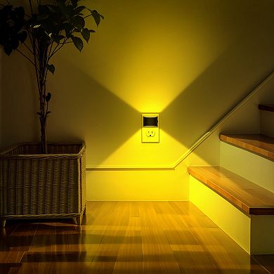 1W Color Changing Integrated LED Semi Crescent Wall Like Night Light Button Adjustable Light 2 Pack