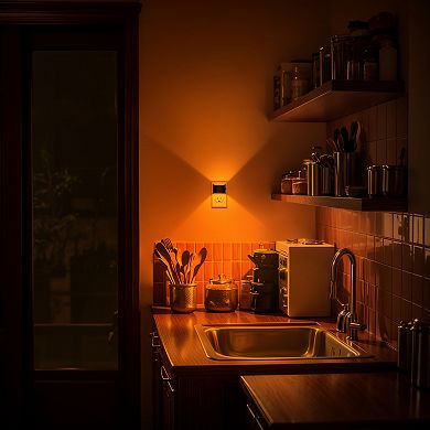 1W Color Changing Integrated LED Semi Crescent Wall Like Night Light Button Adjustable Light 2 Pack
