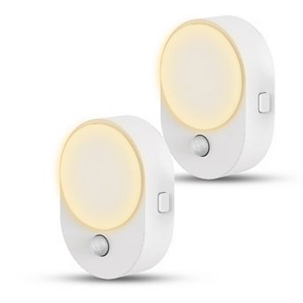 LED Motion Sensor Night Light Dusk to Dawn Motion Activated 3000K Dimmable 60LM for Hallway 2 Pack