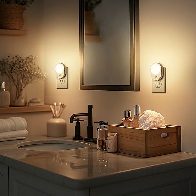 LED Motion Sensor Night Light Dusk to Dawn Motion Activated 3000K Dimmable 60LM for Hallway 2 Pack
