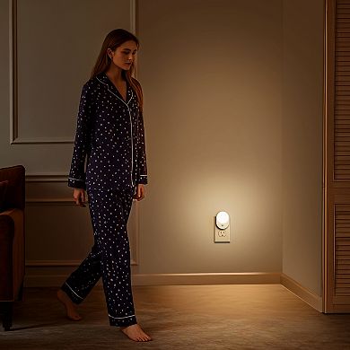 LED Motion Sensor Night Light Dusk to Dawn Motion Activated 3000K Dimmable 60LM for Hallway 2 Pack