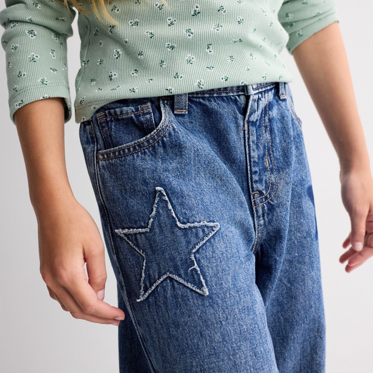 Джинсы SO® Star Denim Wide Leg Jeans для девочек — фото 3