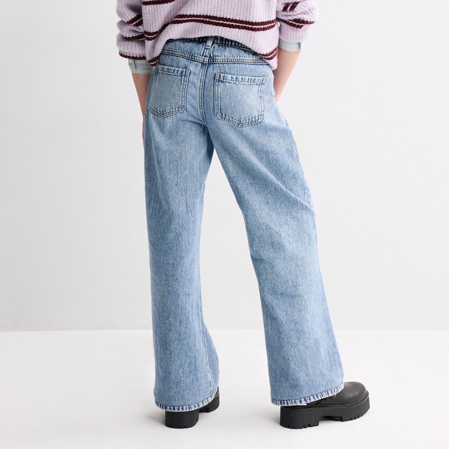 Джинсы SO® Rhinestone Butterfly Wide Leg Jeans для девочек — фото 2