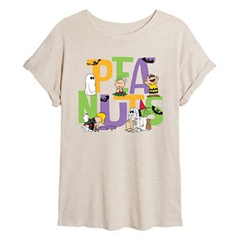 Juniors' Peanuts Snoopy & Friends Halloween Oversized Tee