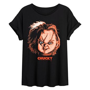 Juniors' Chucky Portrait Oversized Tee