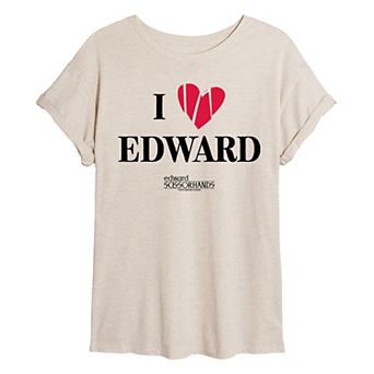 Juniors' Hot Topic Edward Scissorhands I Love Edward Oversized Tee