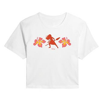 Juniors' Disney's Moana Floral Cropped Tee