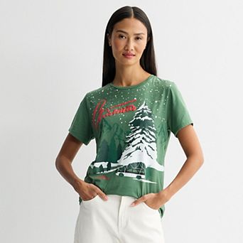 Women’s Fun Old Fashion Christmas Short Sleeve Tee