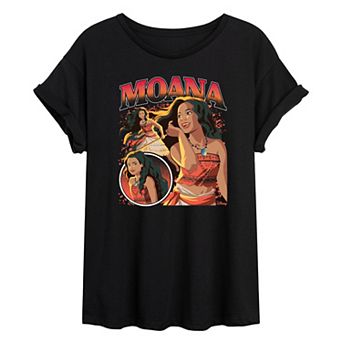 Juniors' Disney's Moana Bootleg Oversized Tee