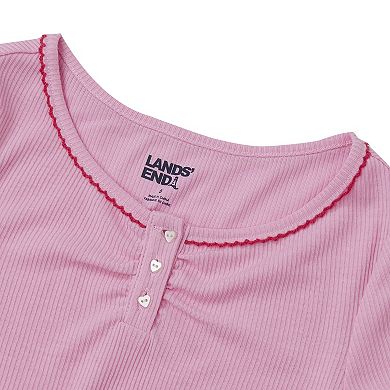 Girls 4-20 Lands' End Long Sleeve Henley Pajama Top