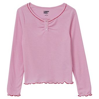 Girls 4-20 Lands' End Long Sleeve Henley Pajama Top