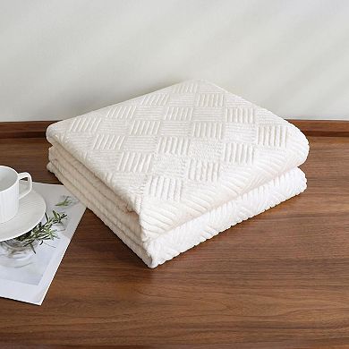 Kate Aurora Ultra Soft and Plush Hypoallergenic Boston Geo Accent Fleece Throw Blanket